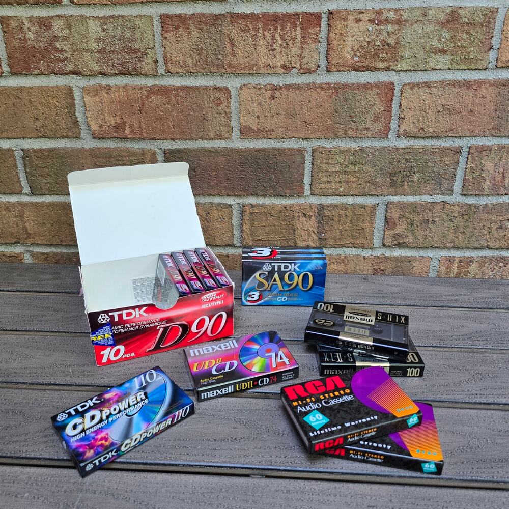 13 Blank Cassette Tape Lot TDK Maxwell XL II S 100 RCA Audio Recording Music